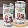 Fur-Ever Together, A Girl & Her Dogs - Dog Personalized Custom 3D Inflated Effect Printed Tumbler - Gift For Pet Owners, Pet Lovers