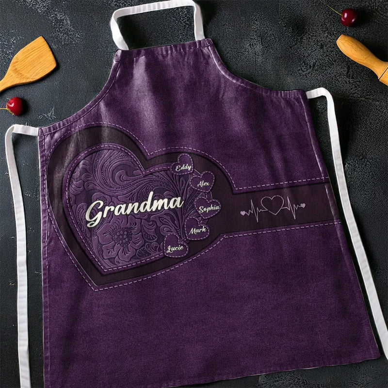 A Recipe Of Love & Family - Family Personalized Custom Apron - Mother's Day, Gift For Mom, Grandma