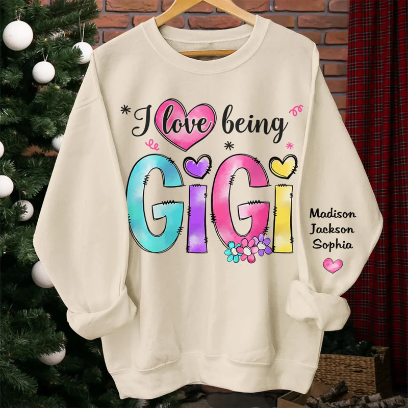 Love My Grandbabies - Family Personalized Custom Unisex Sweatshirt, Hoodie With Design On Sleeve - Mother's Day, Gift For Mom, Grandma