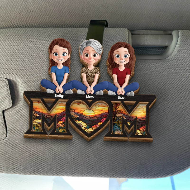 Our Forever Sunshine - Family Personalized Custom Car Visor Clip - Mother's Day, Gift For Mom, Grandma