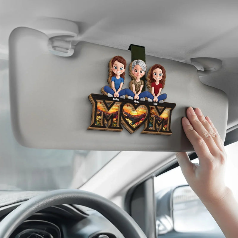 Our Forever Sunshine - Family Personalized Custom Car Visor Clip - Mother's Day, Gift For Mom, Grandma