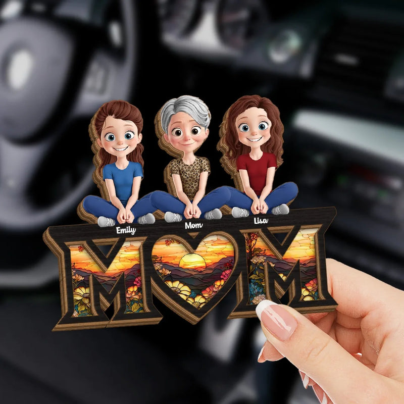 Our Forever Sunshine - Family Personalized Custom Car Visor Clip - Mother's Day, Gift For Mom, Grandma