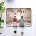 Wherever You Are, I’m Home - Couple Personalized Custom Acrylic Puzzle Key Holder - House Warming Gift For For Husband Wife, Anniversary
