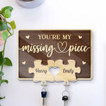 Together, We Complete The Puzzle Of Love - Couple Personalized Custom Acrylic Puzzle Key Holder - House Warming Gift For For Husband Wife, Anniversary