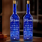 Custom Name Family Puzzle Gift for Mom - Personalized Blue Bottle Lamp