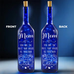 Custom Name Family Puzzle Gift for Mom - Personalized Blue Bottle Lamp