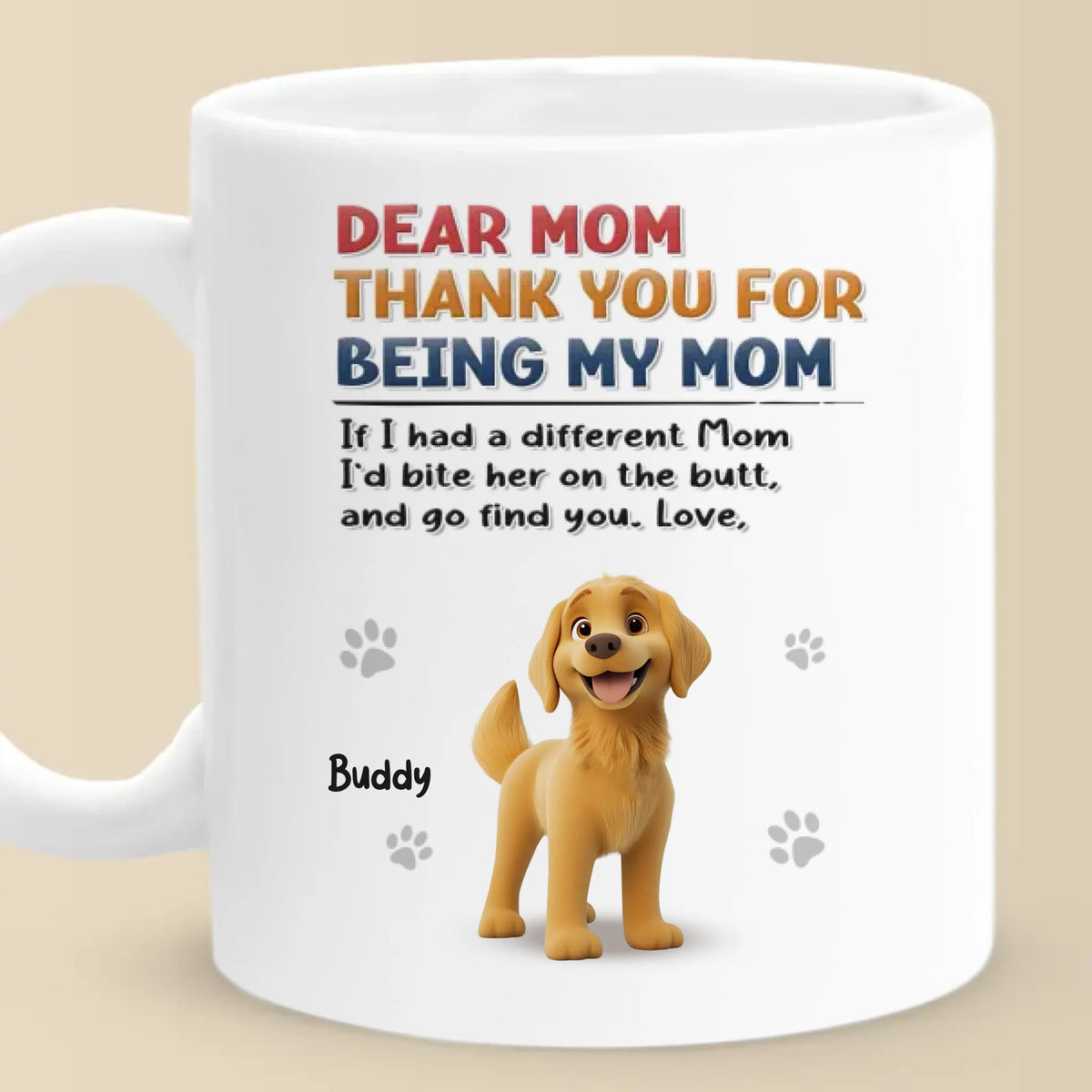 Thank You For Being Our Mom - Dog Personalized Custom Mug - Gift For Pet Owners, Pet Lovers