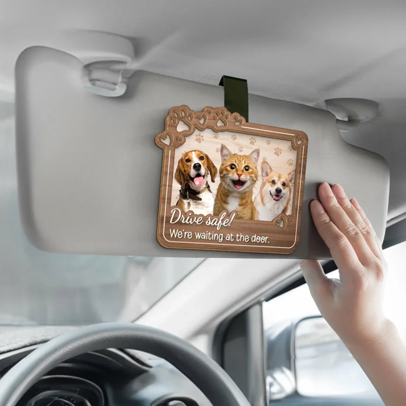 Custom Photo No One Cuddles Me Like You Do - Dog & Cat Personalized Custom Car Visor Clip - Gift For Pet Owners, Pet Lovers