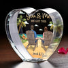 Happiness Is Being Together - Couple Personalized Custom 3D Crystal Heart Shaped - Gift For Husband Wife, Anniversary