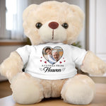 Custom Photo A Cuddle From Heaven - Memorial Personalized Custom Teddy Bear Plush - Sympathy Gift For Family Members
