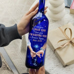 Forever Yours, Since The Day We Met - Couple Personalized Custom Blue Bottle Lamp - Gift For Husband, Wife, Couple