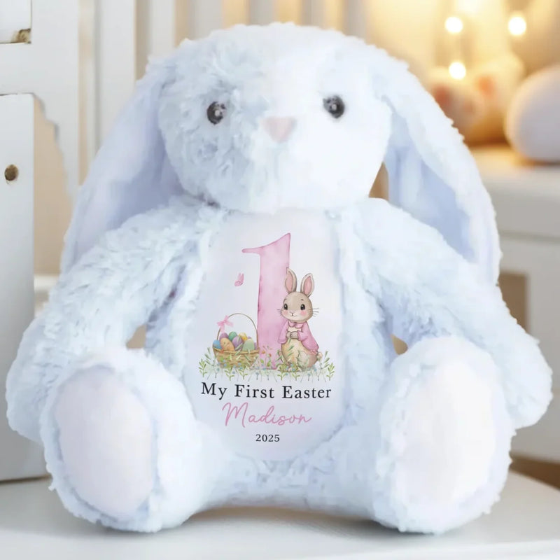 Bunny Trails Lead To Happiness - Family Personalized Custom Easter Bunny Plush - Easter Gift For Baby Kids, Newborn Baby