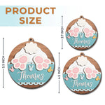 Bunny Kisses & Easter Wishes - Family Personalized Custom Ornament - Wood Custom Shaped - Easter Gift For Family Members