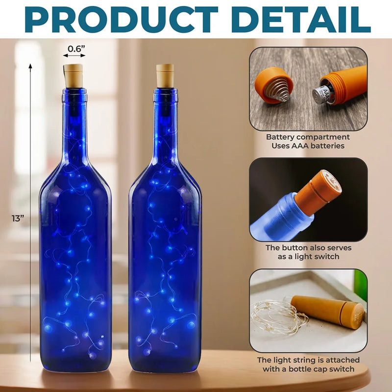Watching You Grow, My Joy - Family Personalized Custom Blue Bottle Lamp - Mother's Day, Gift For Mom, Daughter