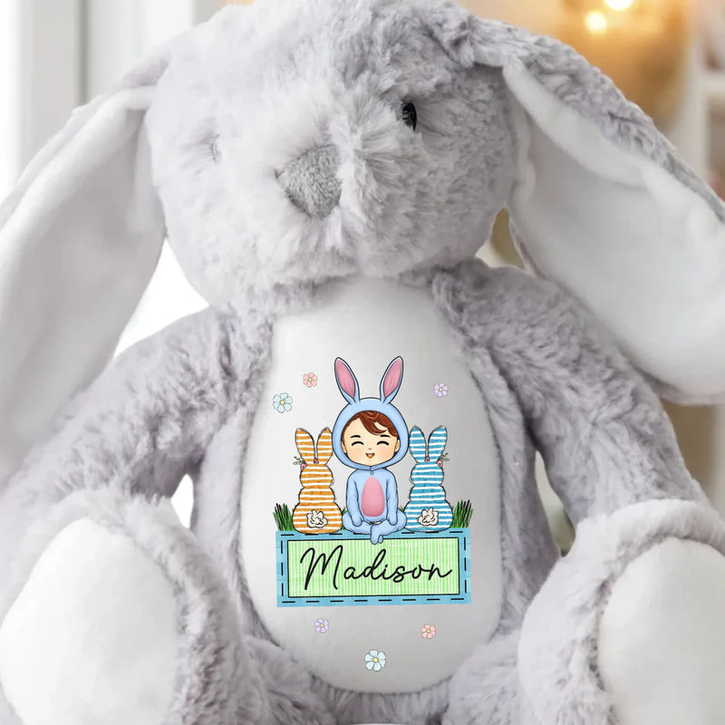 Easter Vibes, Bunny Cuddles - Family Personalized Custom Easter Bunny Plush - Easter Gift For Kids, Baby