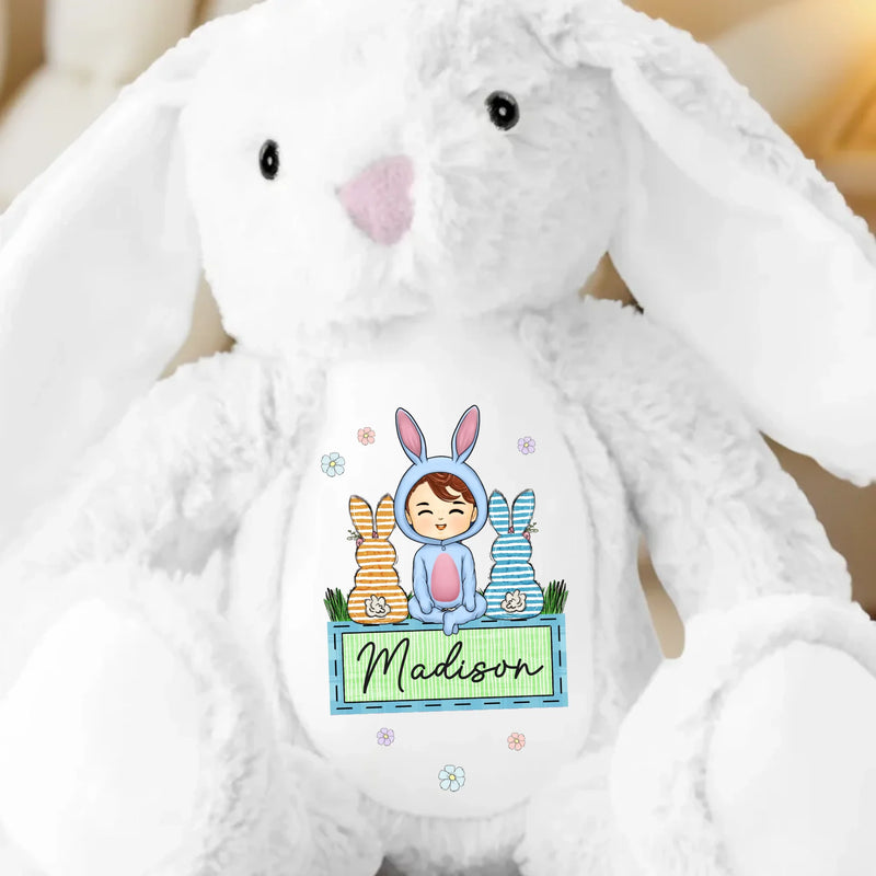 Easter Vibes, Bunny Cuddles - Family Personalized Custom Easter Bunny Plush - Easter Gift For Family Members