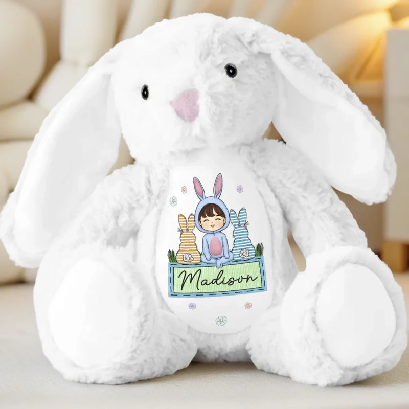Easter Vibes, Bunny Cuddles - Family Personalized Custom Easter Bunny Plush - Easter Gift For Family Members