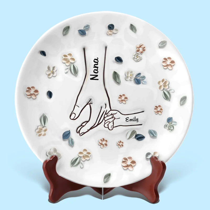A Mother’s Love Is Endless - Family Personalized Custom 3D Inflated Effect Printed Ceramic Plate - Mother's Day, Gift For Mom, Grandma