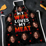 Custom Photo Meat And Greet - Couple Personalized Custom Apron - Gift For Husband Wife, Anniversary