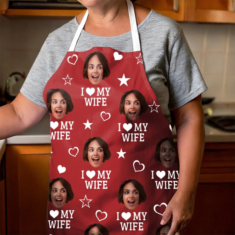 Custom Photo Love Makes Us One - Couple Personalized Custom Apron - Gift For Husband Wife, Anniversary
