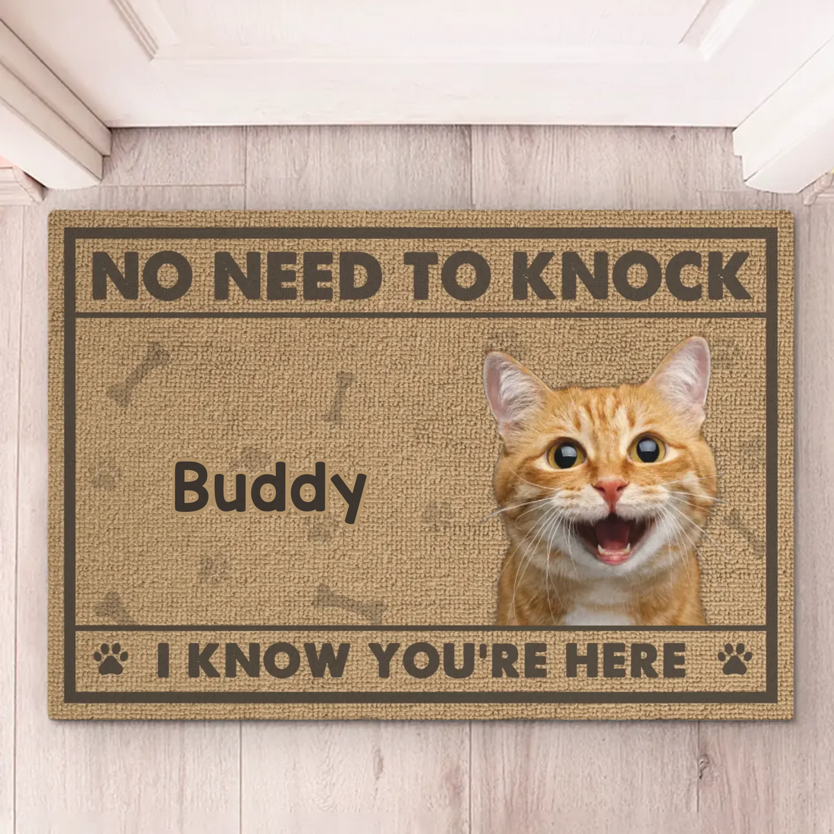 Custom Photo Guarded By Paws And Love - Dog & Cat Personalized Custom Home Decor Decorative Mat - House Warming Gift For Pet Owners, Pet Lovers