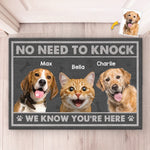 Custom Photo Guarded By Paws And Love - Dog & Cat Personalized Custom Home Decor Decorative Mat - House Warming Gift For Pet Owners, Pet Lovers