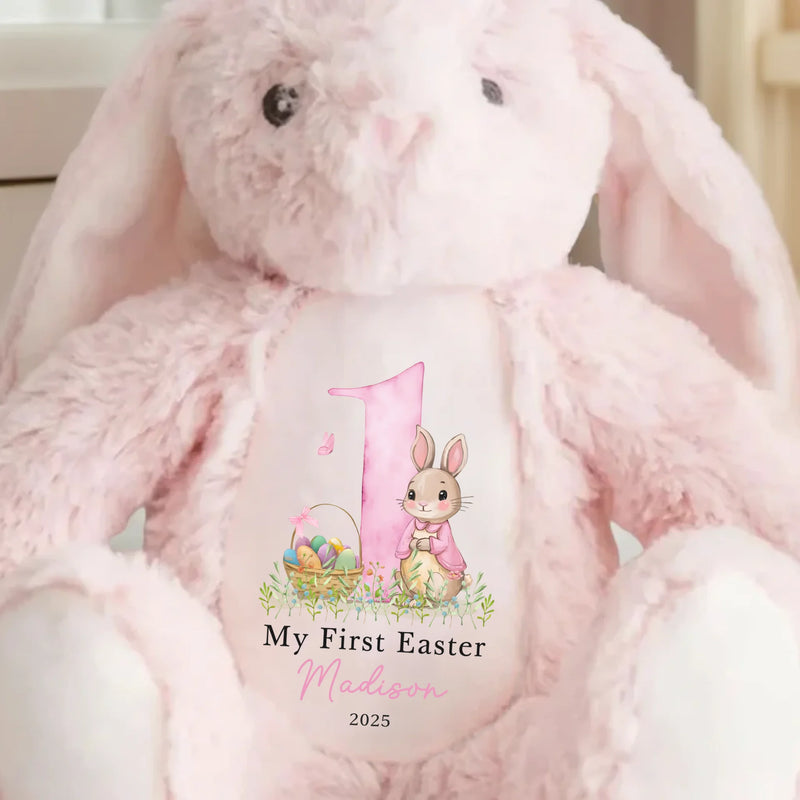 Bunny Trails Lead To Happiness - Family Personalized Custom Easter Bunny Plush - Easter Gift For Baby Kids, Newborn Baby