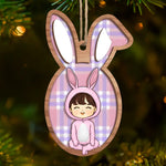 Somebunny Loves You - Family Personalized Custom Ornament - Wood Custom Shaped - Easter Gift For Family Members