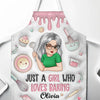 Just A Girl Who Loves Baking - Affirmation Personalized Custom Apron - Mother's Day, Gift For Mom, Family Members, Yourself
