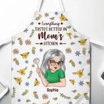 Everything Tastes Better In Mom's Kitchen - Family Personalized Custom Apron - Mother's Day, Gift For Mom, Grandma