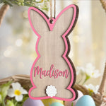 Hoppy Easter, Full Of Love - Family Personalized Custom Ornament - Wood Custom Shaped - Easter Gift For Family