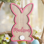 Hoppy Easter, Full Of Love - Family Personalized Custom Ornament - Wood Custom Shaped - Easter Gift For Family