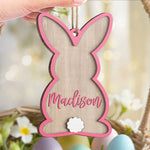 Hoppy Easter, Full Of Love - Family Personalized Custom Ornament - Wood Custom Shaped - Easter Gift For Family