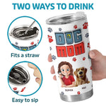 Dog Kisses And Coffee Sips - Dog Personalized Custom 3D Inflated Effect Printed Tumbler - Gift For Pet Owners, Pet Lovers