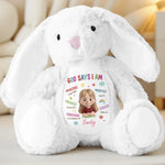 Custom Name Christian Affirmation Gifts for Kids - Personalized Bunny Plush