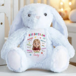 Custom Name Christian Affirmation Gifts for Kids - Personalized Bunny Plush