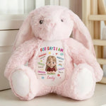 Custom Name Christian Affirmation Gifts for Kids - Personalized Bunny Plush