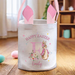 Custom Name Easter Bunny Gifts for Kids - Personalized Fabric Basket