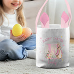 Custom Name Easter Bunny Gifts for Kids - Personalized Fabric Basket