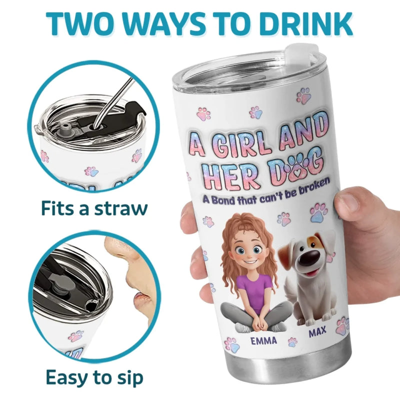 Love And Loyalty In Every Wag - Dog Personalized Custom 3D Inflated Effect Printed Tumbler - Gift For Pet Owners, Pet Lovers