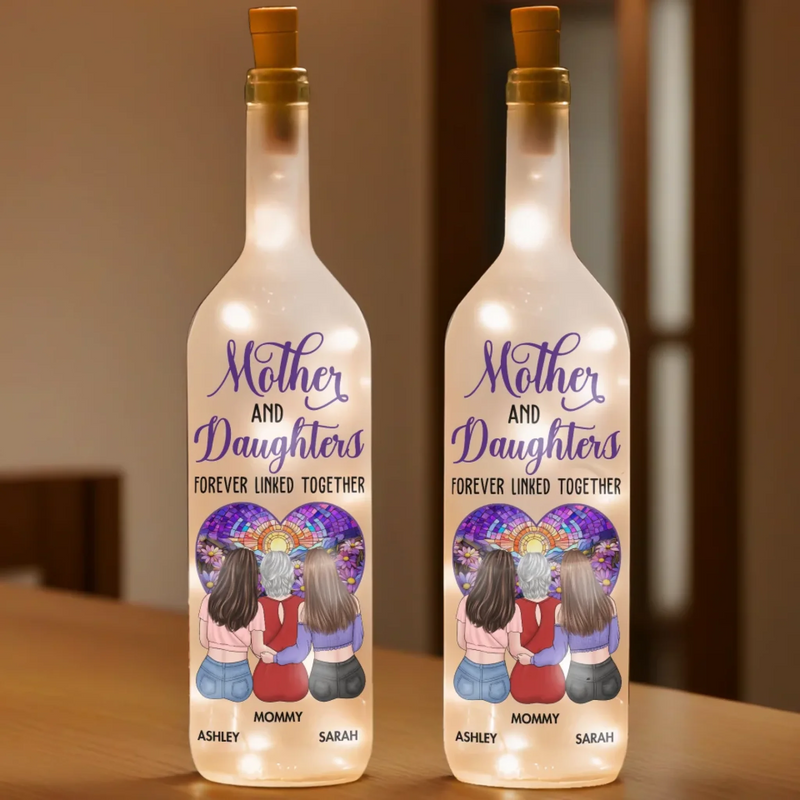 No Bond Is Stronger Than Ours - Family Personalized Custom Bottle Lamp - Mother's Day, Gift For Mom, Daughter, Son
