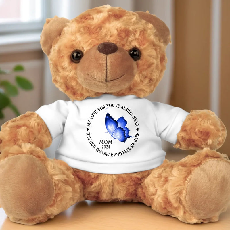 When You Miss Me, Hold Me Close - Memorial Personalized Custom Teddy Bear Plush - Sympathy Gift For Family Members
