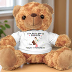Wrapped In Love, One Hug At A Time - Family Personalized Custom Teddy Bear Plush - Mother's Day, Baby Shower Gift, Gift For Mom, Baby