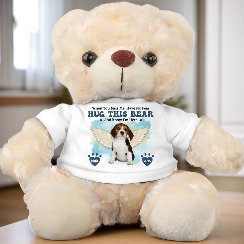 Custom Photo Snuggle Up With Love - Memorial Personalized Custom Teddy Bear Plush - Sympathy Gift For Pet Owners, Pet Lovers