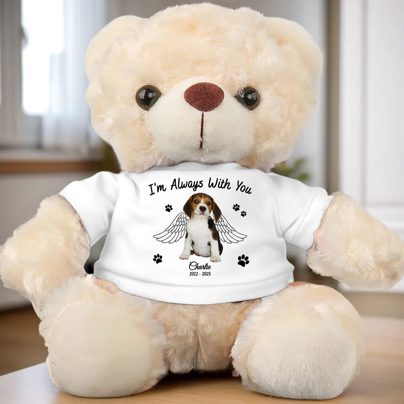 Custom Photo In Heaven, You Run Free - Memorial Personalized Custom Teddy Bear Plush - Sympathy Gift For Pet Owners, Pet Lovers