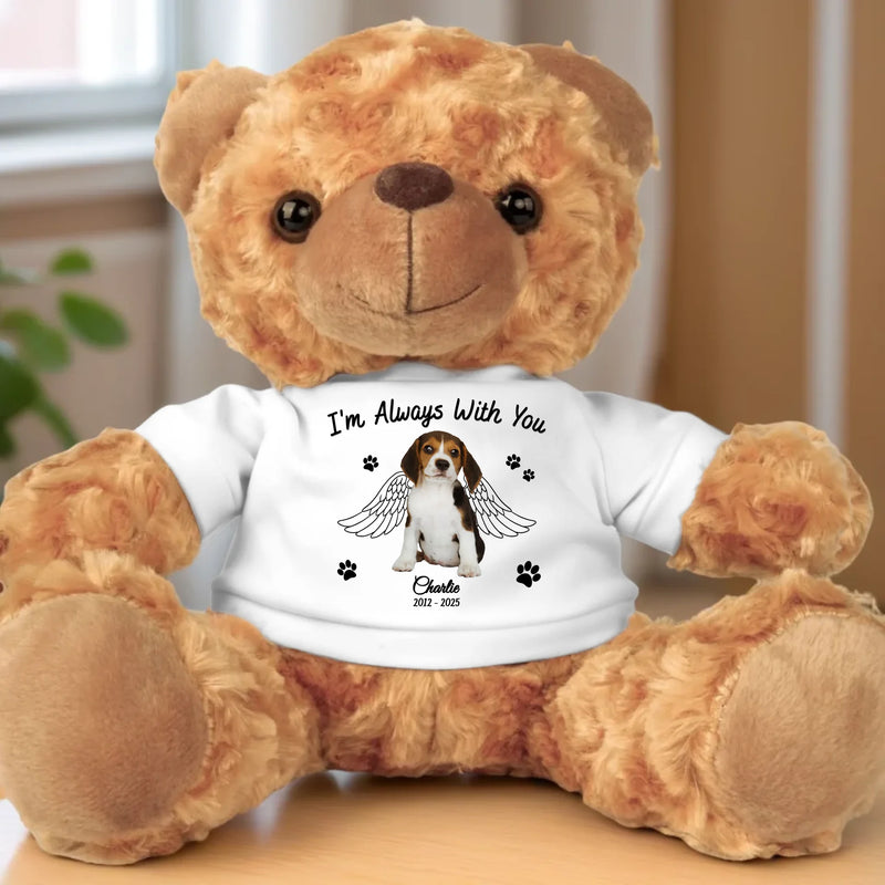 Custom Photo In Heaven, You Run Free - Memorial Personalized Custom Teddy Bear Plush - Sympathy Gift For Pet Owners, Pet Lovers