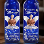 Custom Photo Memorial Angel Gifts - Personalized Blue Bottle Lamp