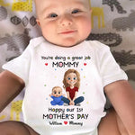 My Heart Belongs To Mom - Family Personalized Custom Baby Onesie - Mother's Day, Baby Shower Gift, Gift For New Moms