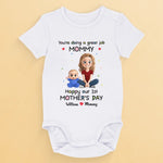 My Heart Belongs To Mom - Family Personalized Custom Baby Onesie - Mother's Day, Baby Shower Gift, Gift For New Moms