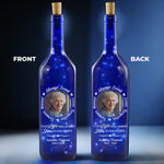 Custom Photo Memorial Decor - Personalized Blue Bottle Lamp